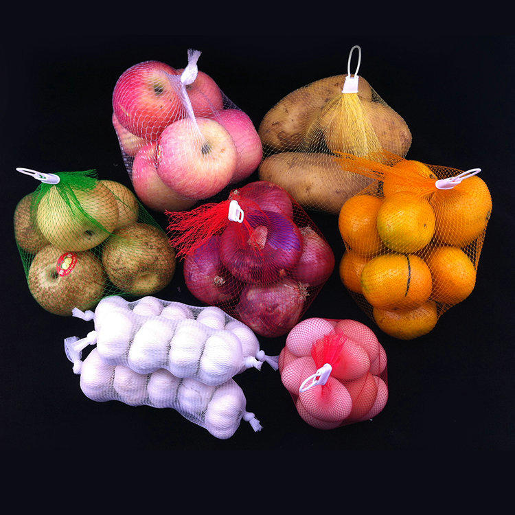 الفاكهة الخضار التعبئة والتغليف PP شبكة لينو حقيبة لفة أكياس بلاستيكية لينة التعبئة شبكة أنبوبي صافي للأغذية