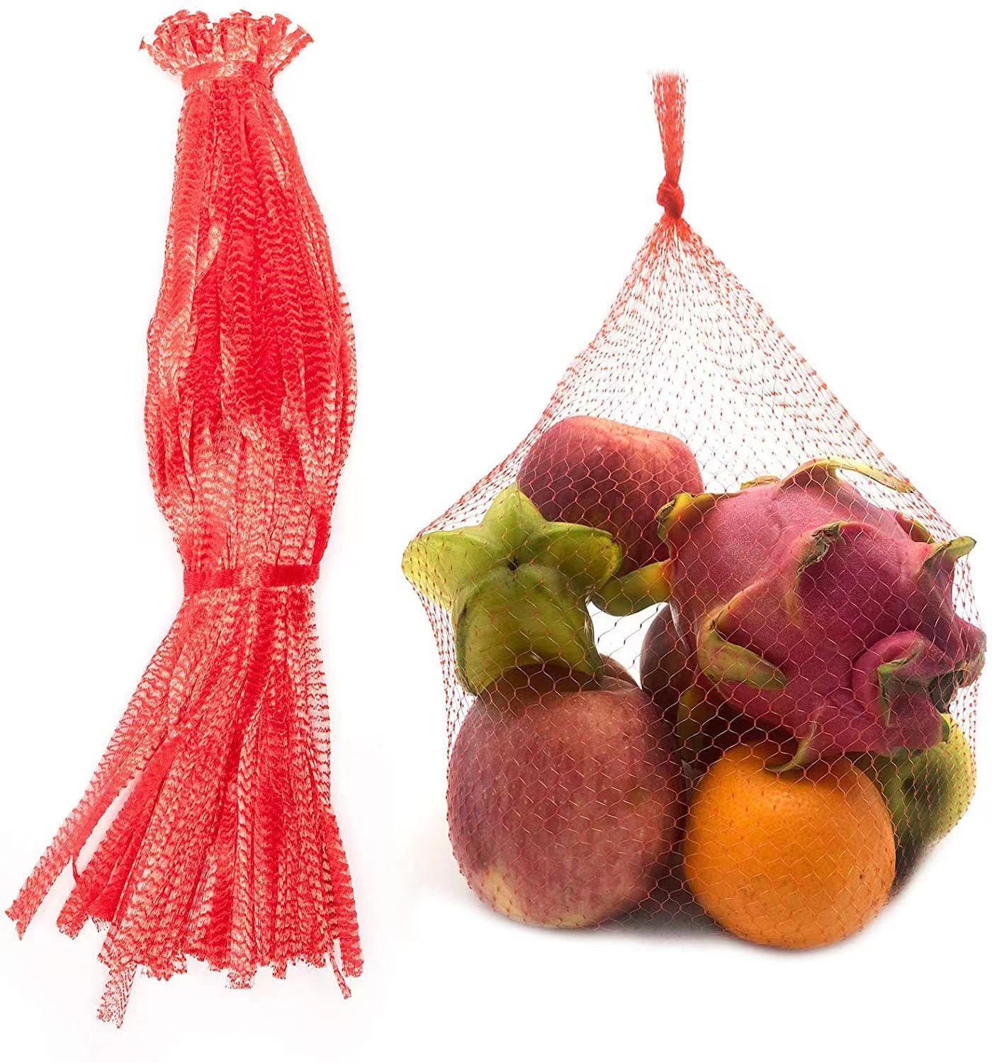 مخازن المواد الغذائية السائبة PE أكياس الفاكهة صافي حزمة شبكة لفات كيس